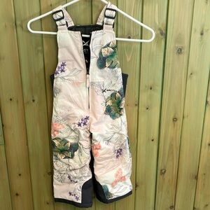 Arctix Girl’s Floral Pattern Overalls Bib Snow Pants Sz 2X-adjustable suspenders
